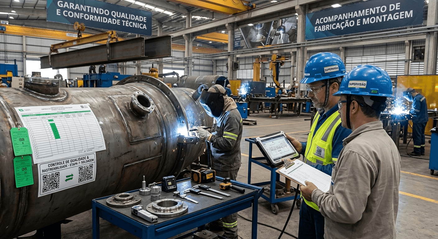 Supervisão de montagem industrial em campo